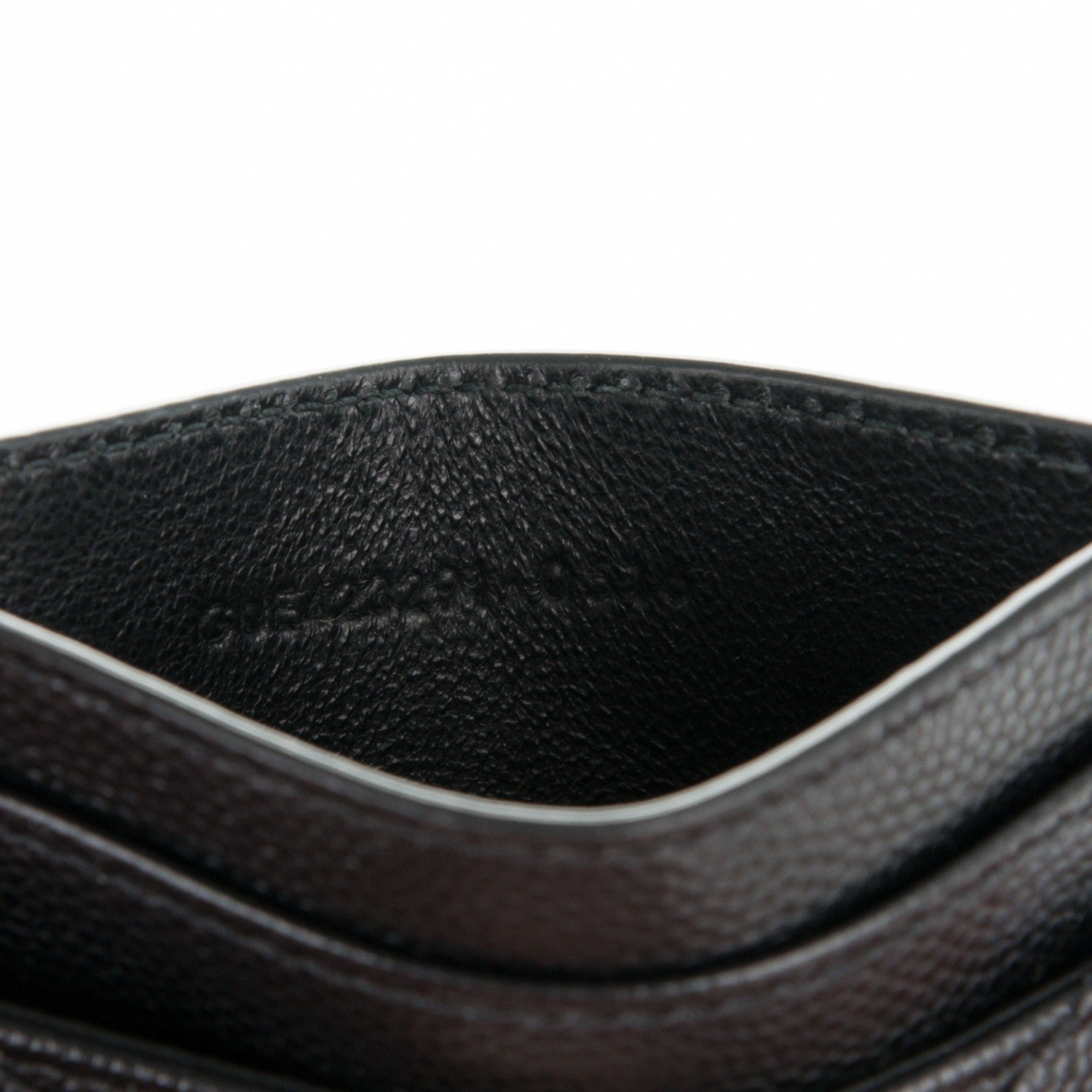 Saint Laurent Grain De Poudre Matelasse Chevron Monogram Credit Card Case Black 7 of 7