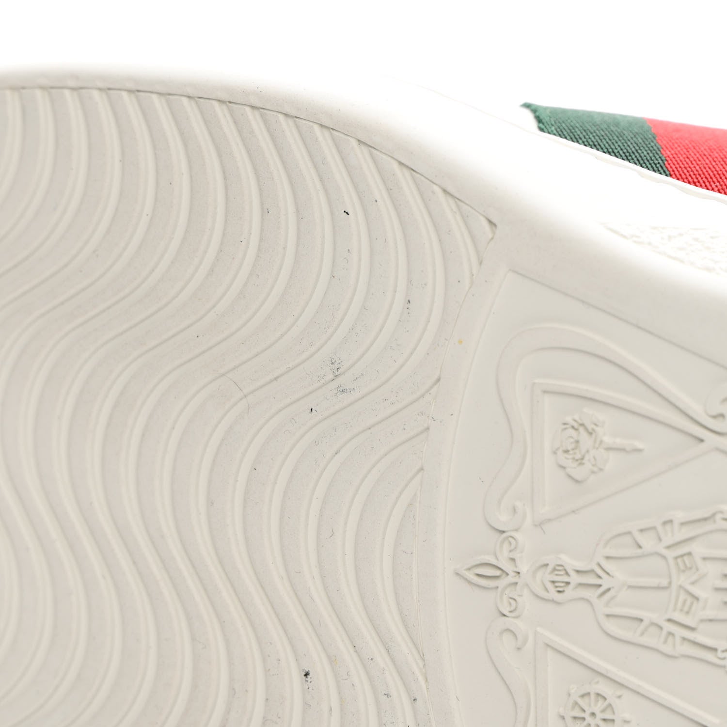 Gucci Calfskin Ayers Web Bee Star Embroidered Mens Ace Sneakers 10 White Green 12 of 14