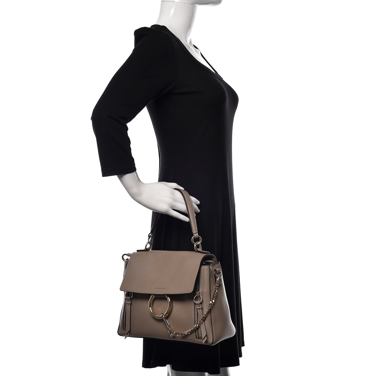 Calfskin Small Faye Day Shoulder Bag Motty Grey