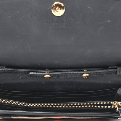 Burberry Grainy Calfskin House Check Henley Wallet On Chain Black 5 of 10