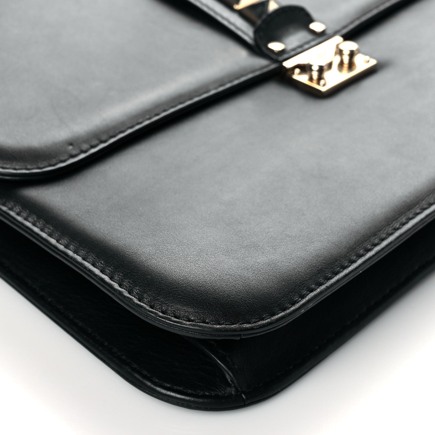 Valentino Garavani Vitello Extra Large Glam Lock Rockstud Flap Black 8 of 9