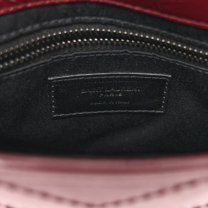 Saint Laurent SAINT LAURENT Crinkled Calfskin Matelasse Monogram Niki Chain Wallet Dark Legion Red 6 of 9