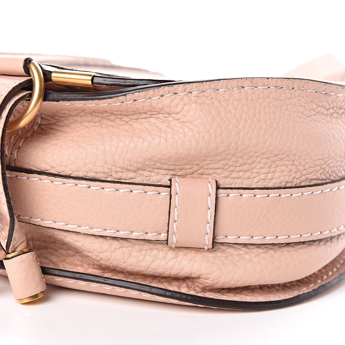 Calfskin Mini Marcie Round Crossbody Bag Blush Nude