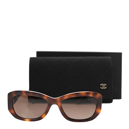 Chanel Acetate Polarized Rectangle Sunglasses 5493 Tortoise 8 of 8