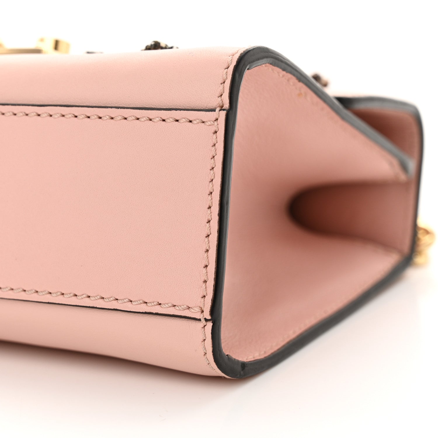Gucci Calfskin Crystal Star Embroidered Small Padlock Shoulder Bag Perfect Pink Multicolor 10 of 14