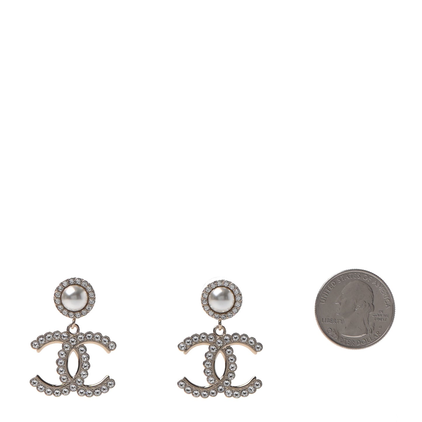 Crystal Pearl Bow-tiful CC Drop Earrings Gold