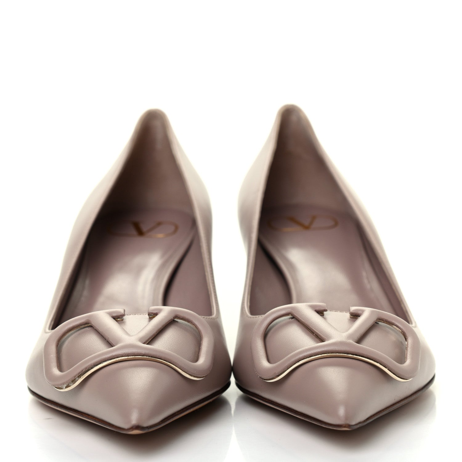 Valentino Garavani Calfskin Tonal Vlogo 45mm Pumps 37 Poudre 2 of 12