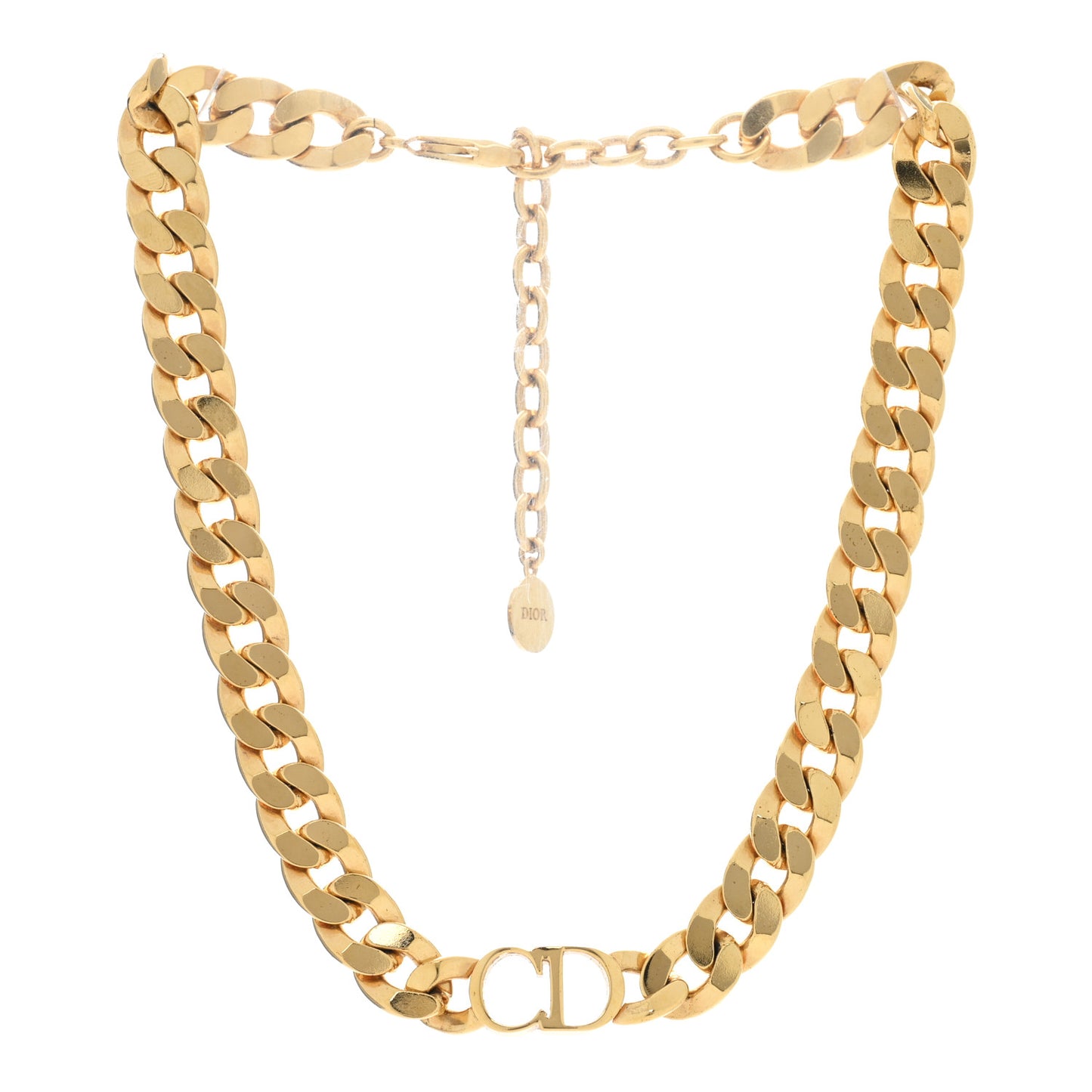 Metal CD Choker Necklace Gold