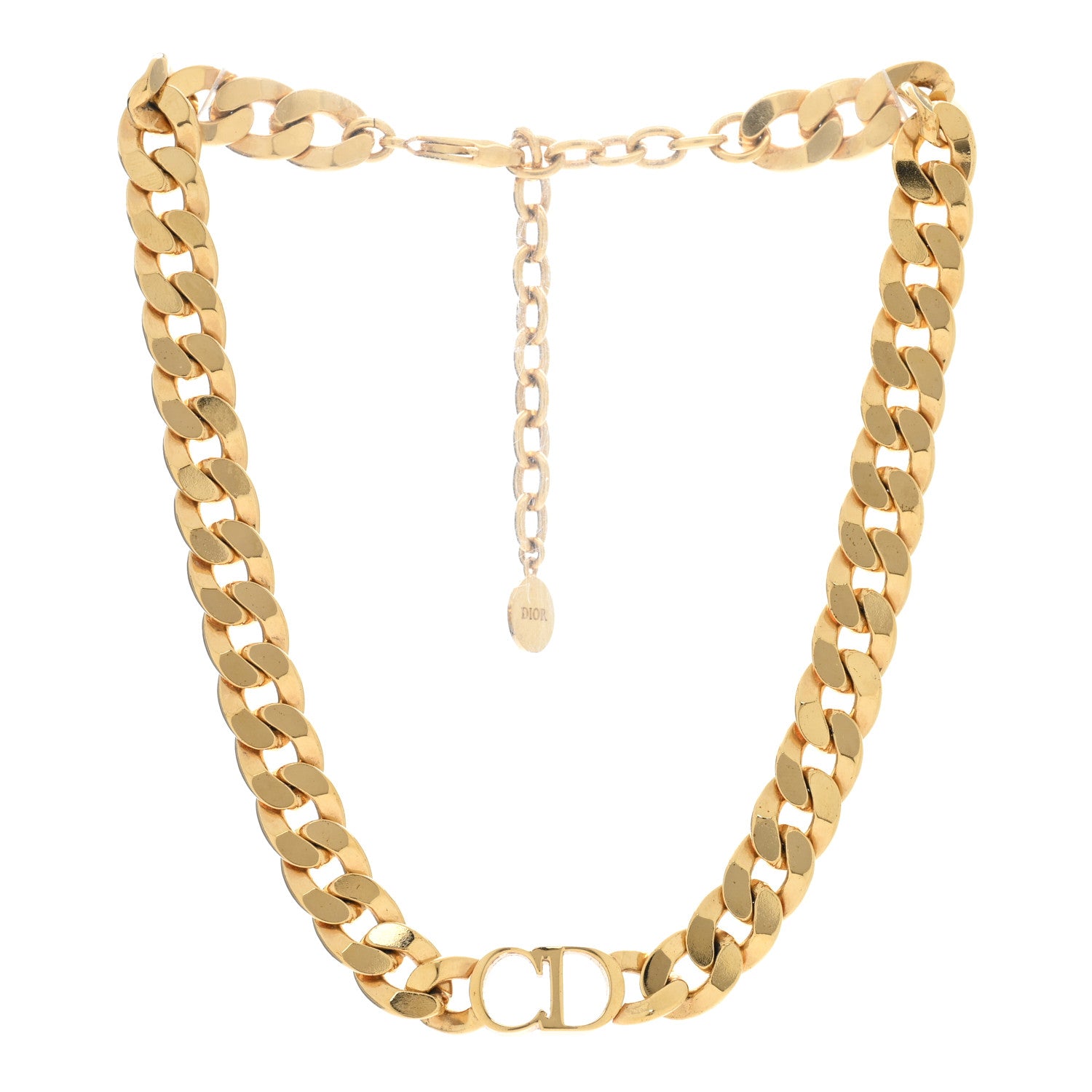Christian Dior Metal CD Choker Necklace Gold 3 of 4