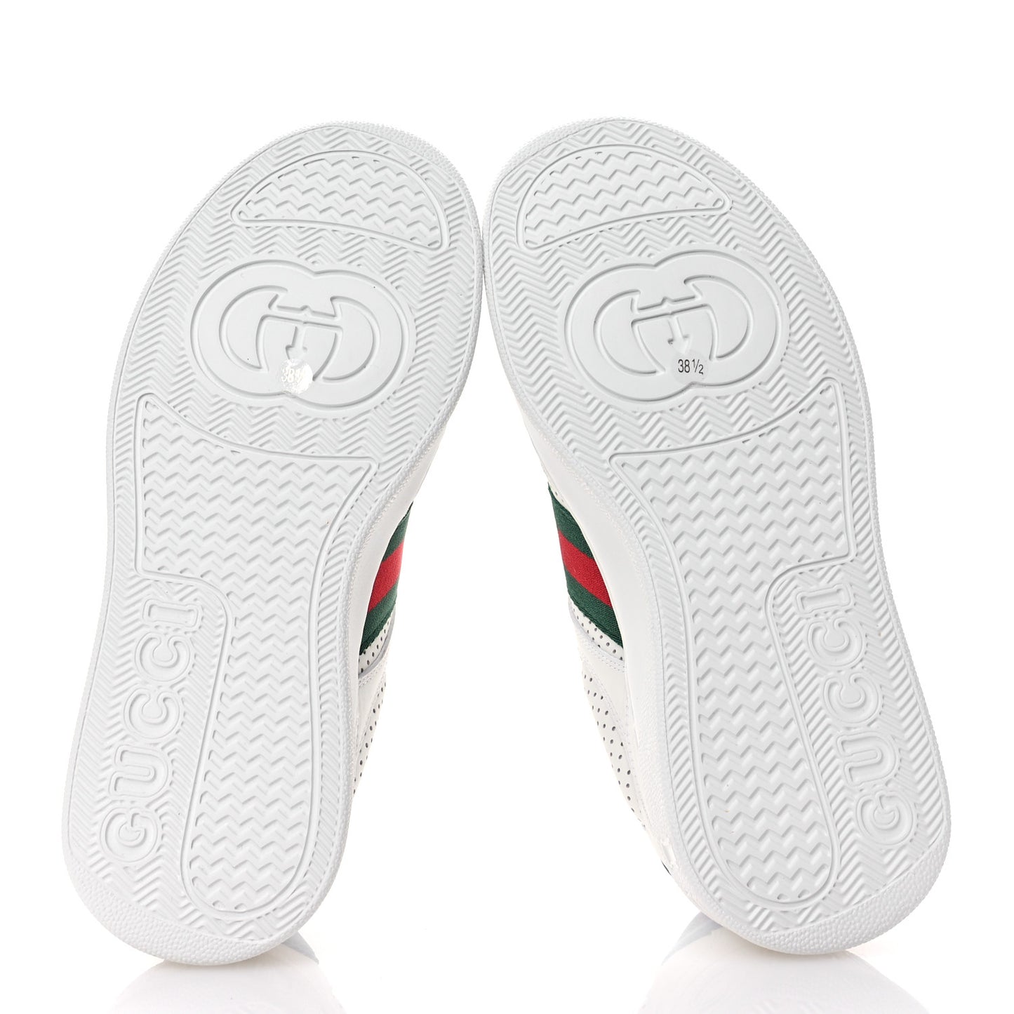 Calfskin Web Perforated Womens Platform 55mm Sneakers 38.5 White Bright Splash