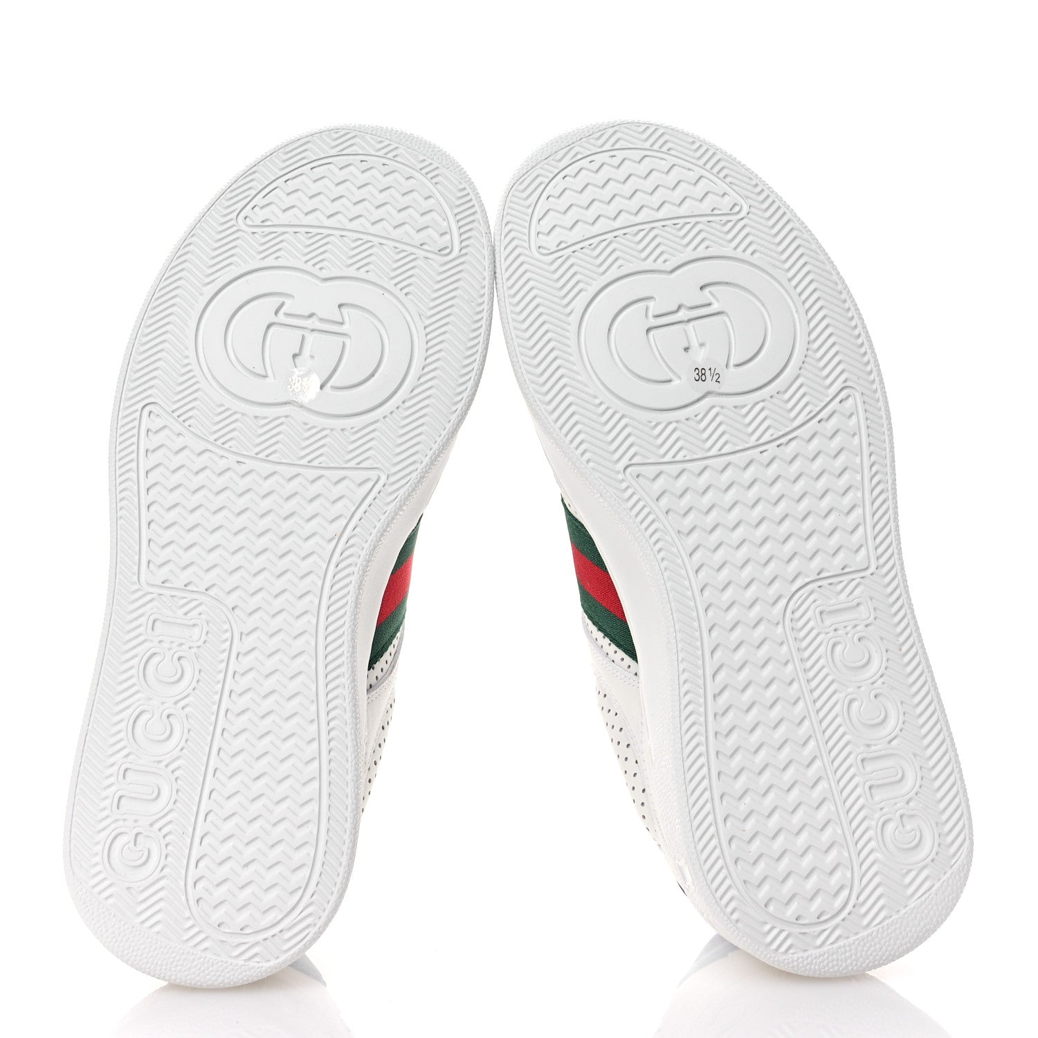 Gucci Calfskin Web Perforated Womens Platform 55mm Sneakers 38.5 White Bright Splash 6 of 9