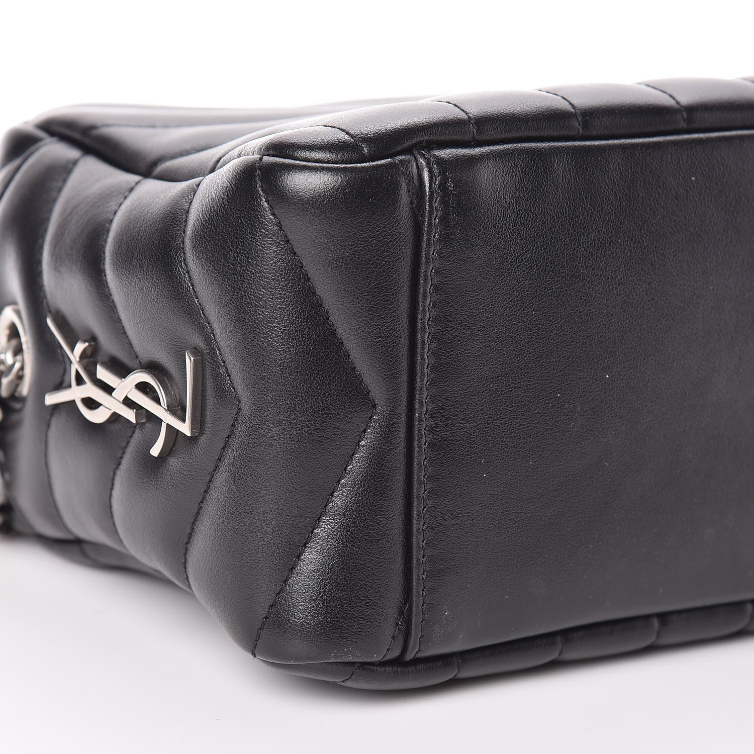 Saint Laurent Calfskin Y Quilted Monogram Small Loulou Bowling Bag Black 5 of 10