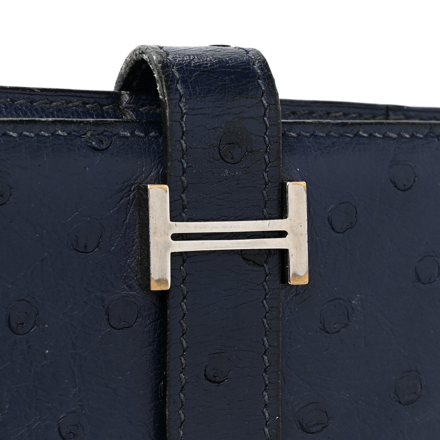 Hermes Ostrich Bearn Wallet Bleu Iris 17 of 17