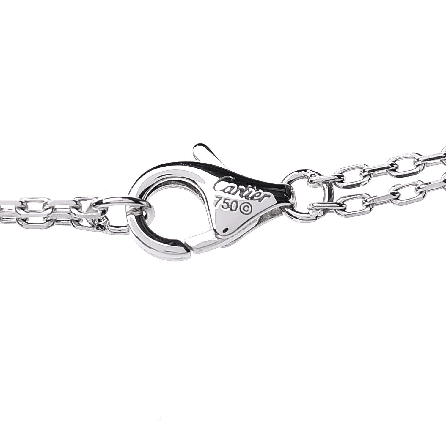 Cartier 18K White Gold 2 Diamond LOVE Necklace 5 of 8