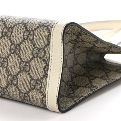 Gucci GG Supreme Monogram Moon Calfskin Small Padlock Tote Beige Ebony Mystic White 10 of 11