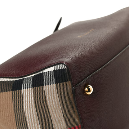 Burberry Grainy Calfskin House Check Small Canterbury Tote Burgundy 12 of 12