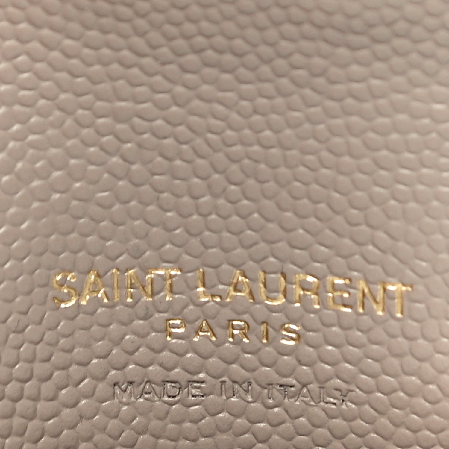 Saint Laurent Grain De Poudre Matelasse Chevron Monogram Compact Wallet Case Dark Beige 6 of 9