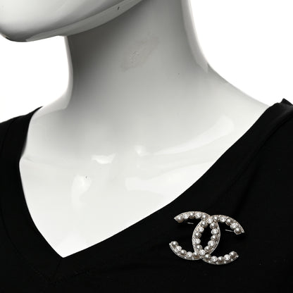 Chanel Pearl Crystal Bright Young Things CC Brooch Silver 2 of 4