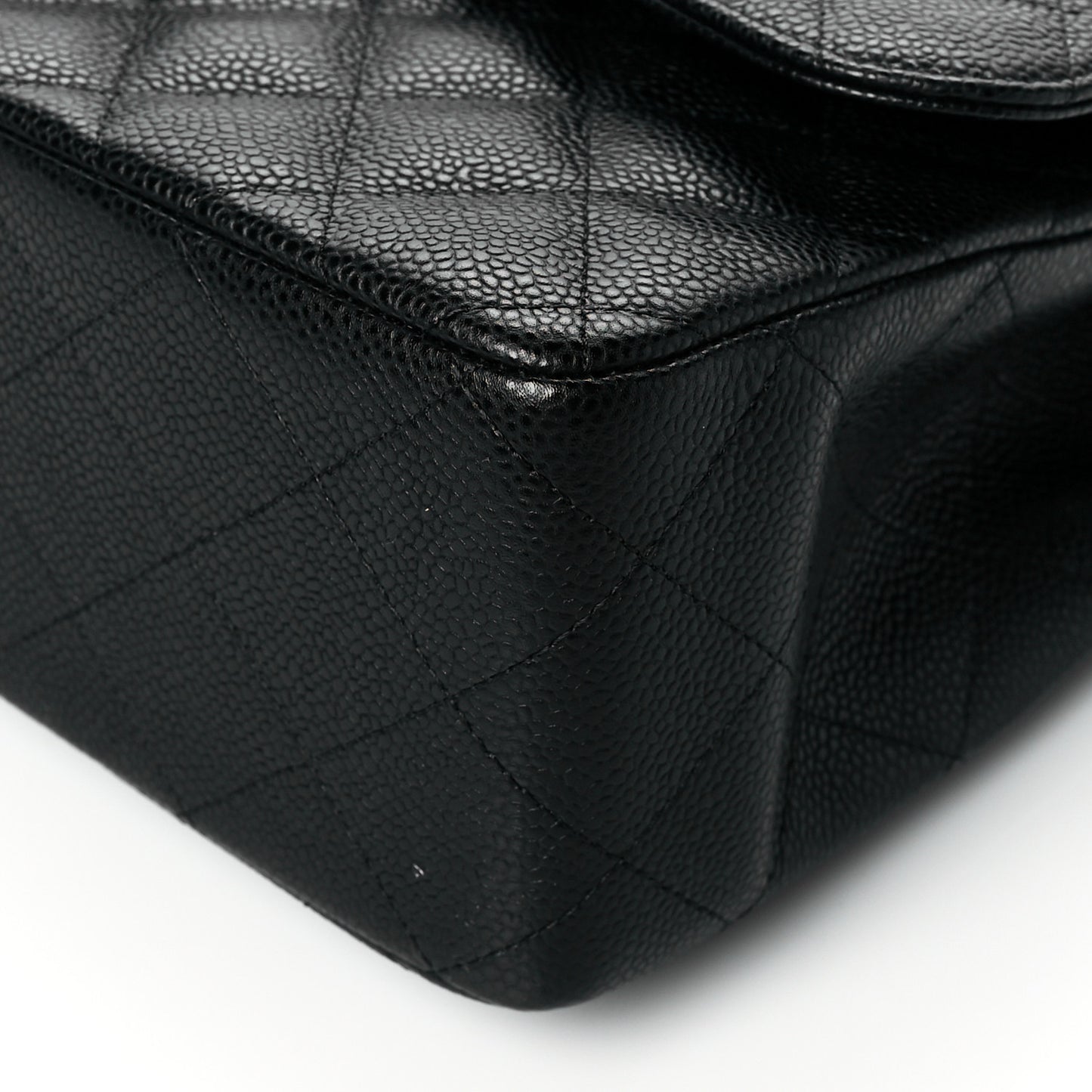 Caviar Quilted Jumbo Double Flap Black