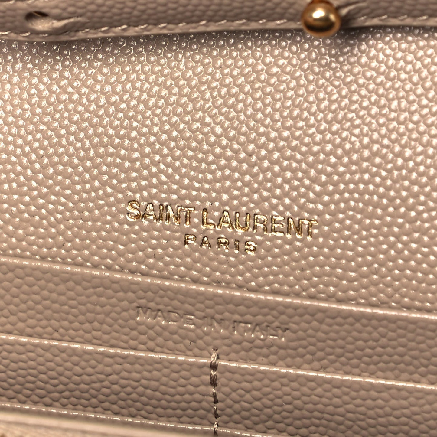 Grain De Poudre Matelasse Chevron Monogram Chain Wallet Dark Beige