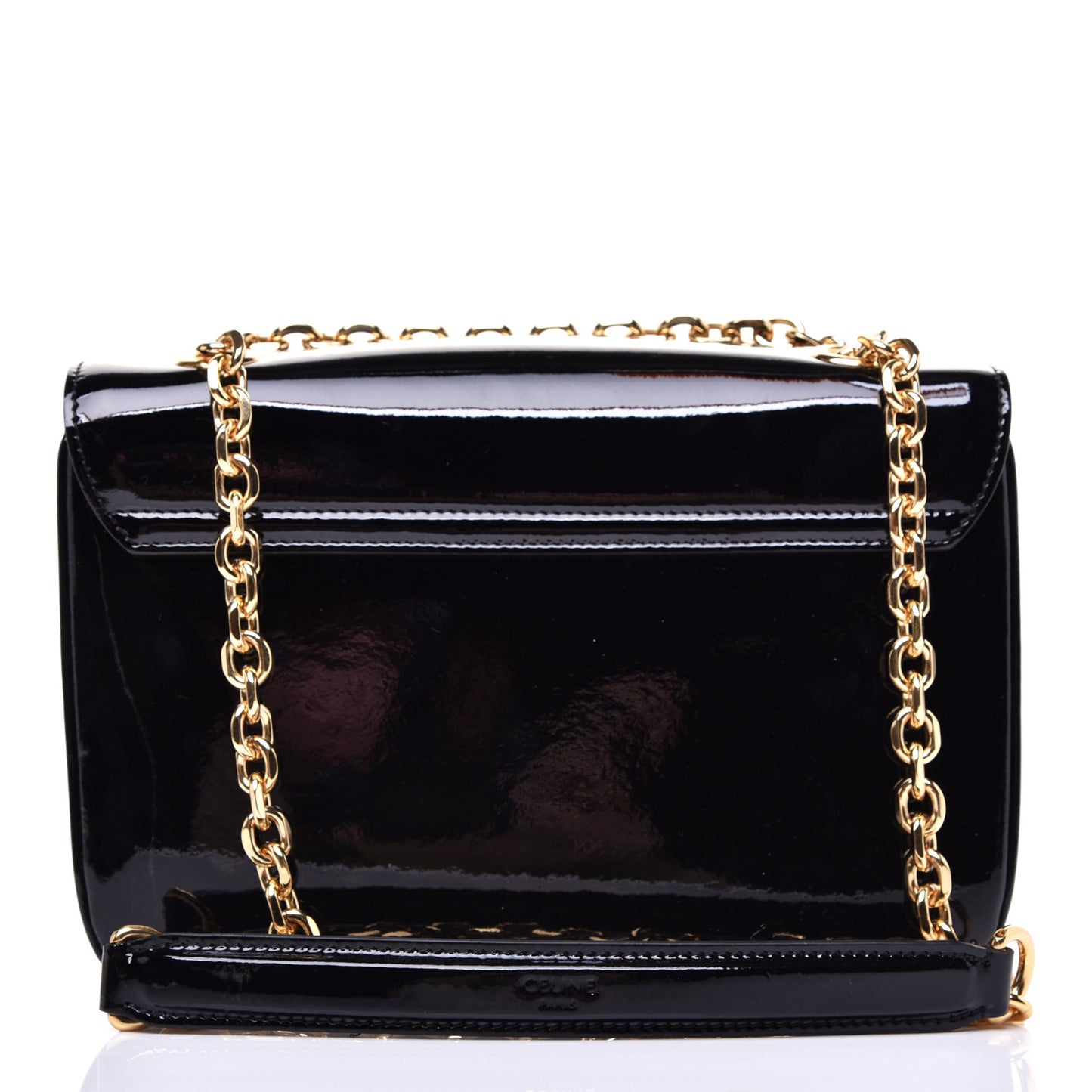 Patent Calfskin Medium C Bag Black