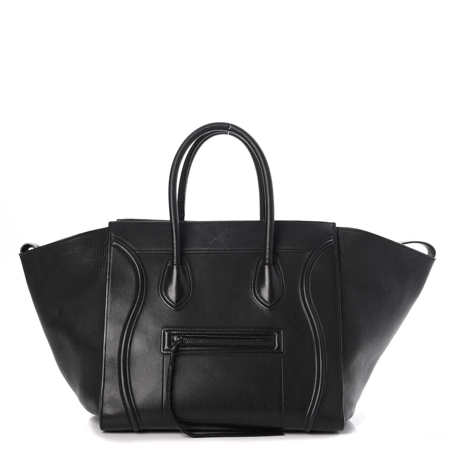 Celine Supple Calfskin Medium Phantom Luggage Black 1 of 12