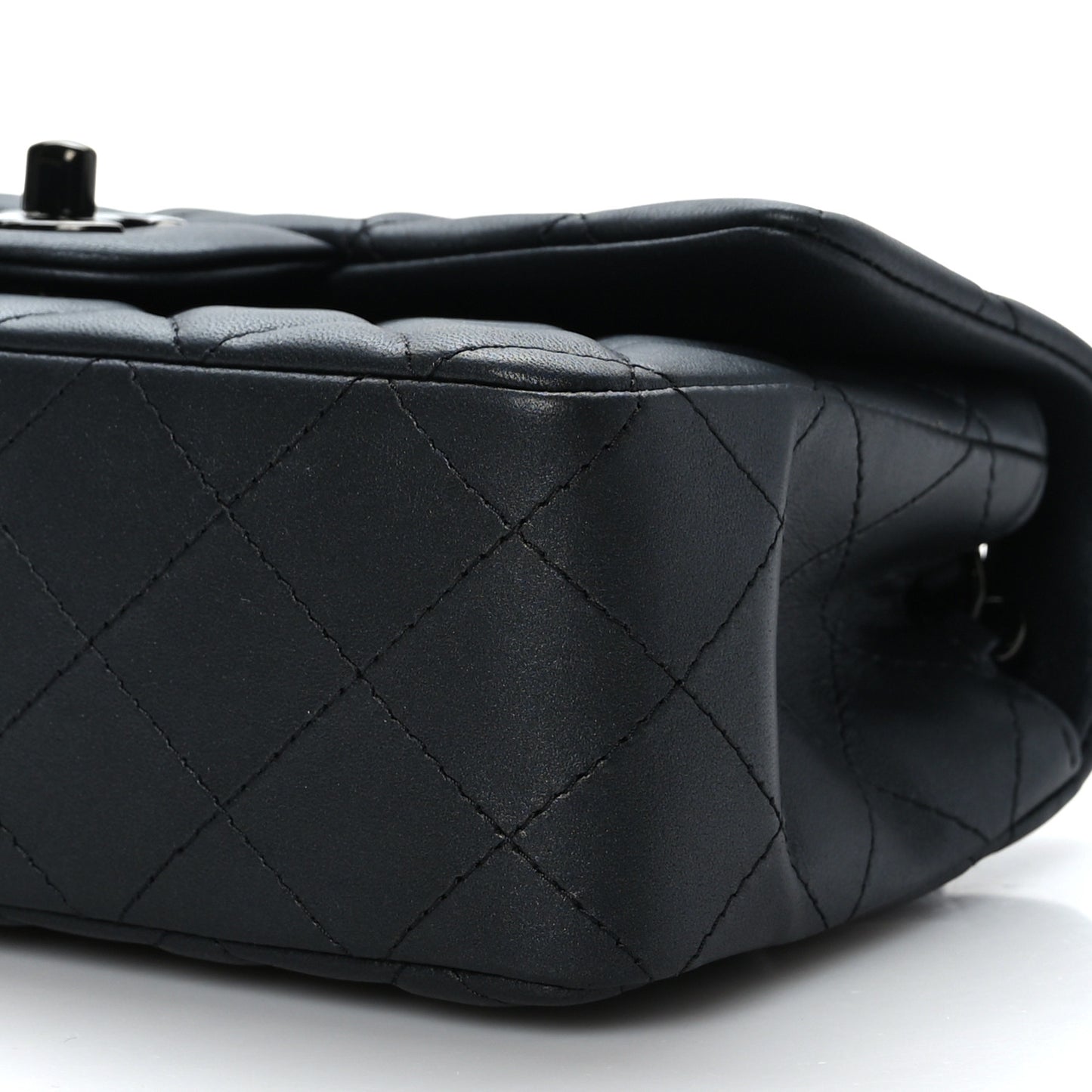 Lambskin Quilted Mini Rectangular Flap So Black