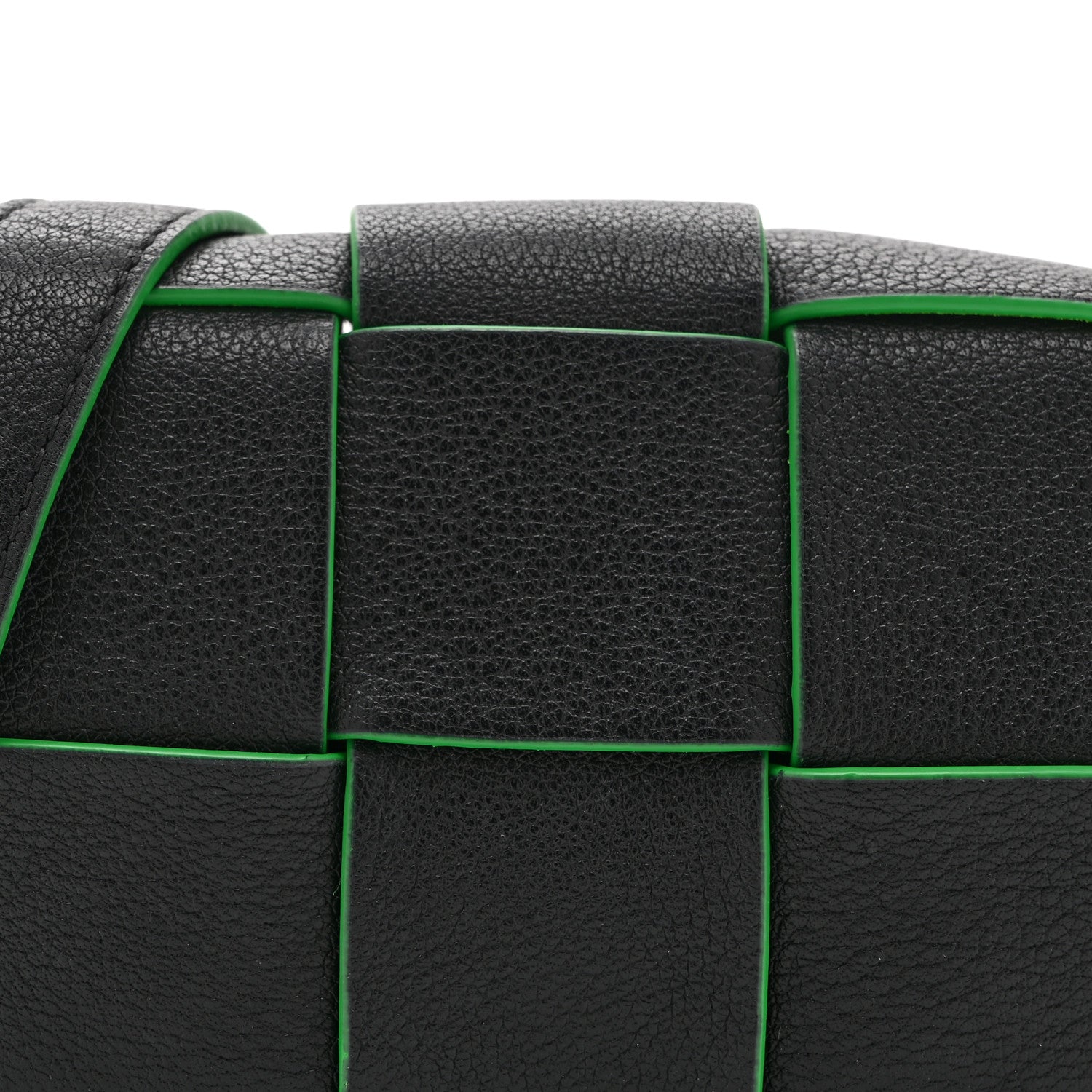 Bottega Veneta Lambskin Maxi Intreccio Candy Cassette Crossbody Bag Black Green 7 of 9