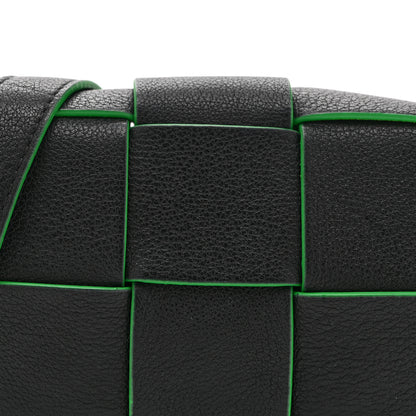 Bottega Veneta Lambskin Maxi Intreccio Candy Cassette Crossbody Bag Black Green 7 of 9