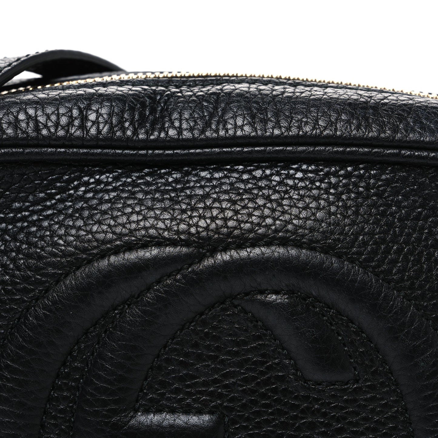 Pebbled Calfskin Small Soho Disco Bag Black
