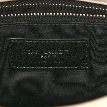 Saint Laurent Lambskin Quilted Toy Loulou Puffer Monogram Chain Satchel Blanc Vintage 7 of 11
