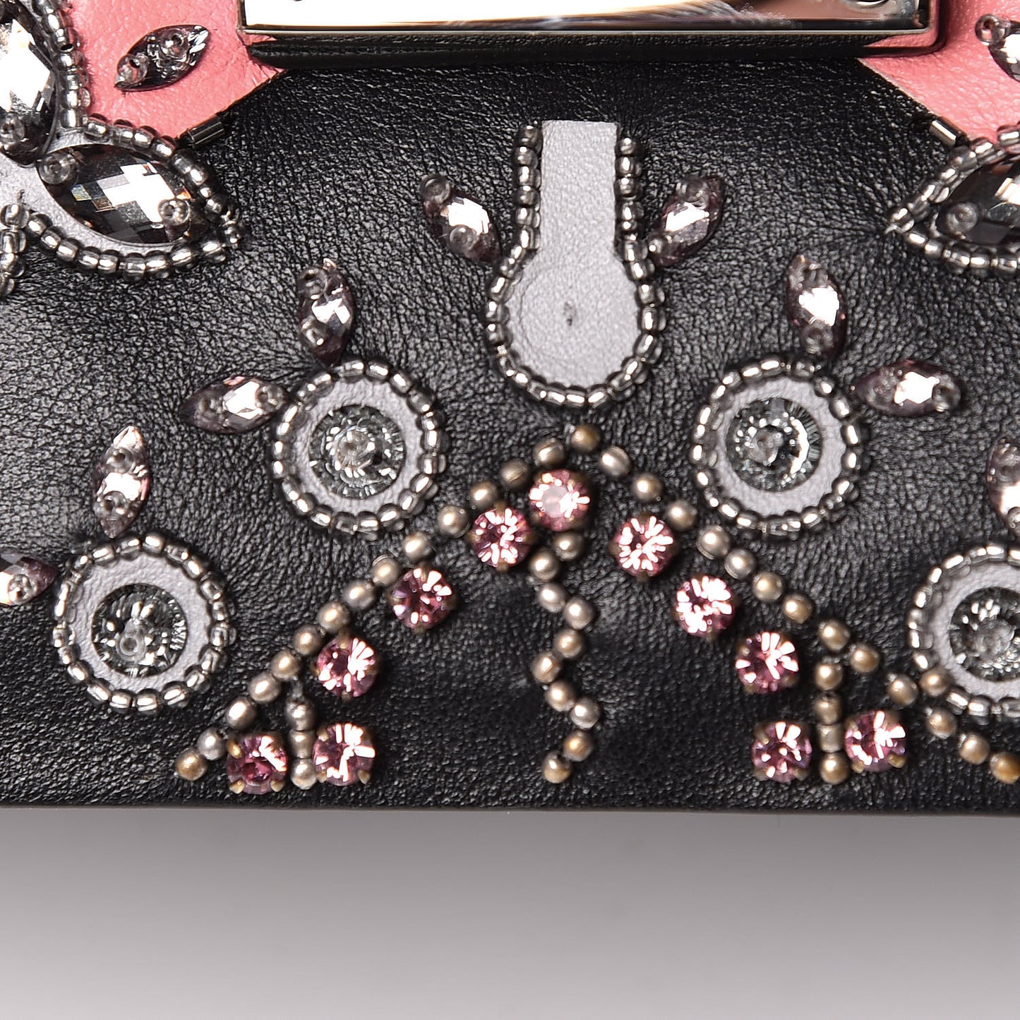 Vitello Crystal Loveblade Embellished Medium Glam Lock Rockstud Flap Black
