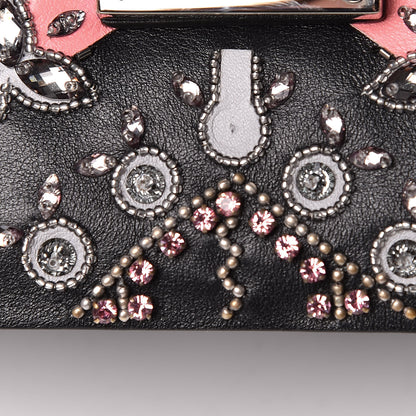 Valentino Garavani Vitello Crystal Loveblade Embellished Medium Glam Lock Rockstud Flap Black 10 of 12