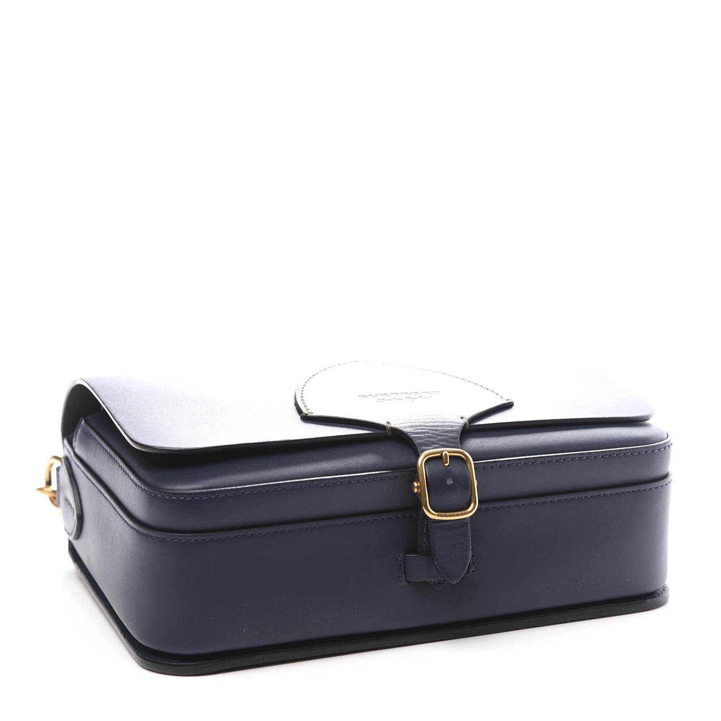 Calfskin Large Square Satchel Mid Indigo