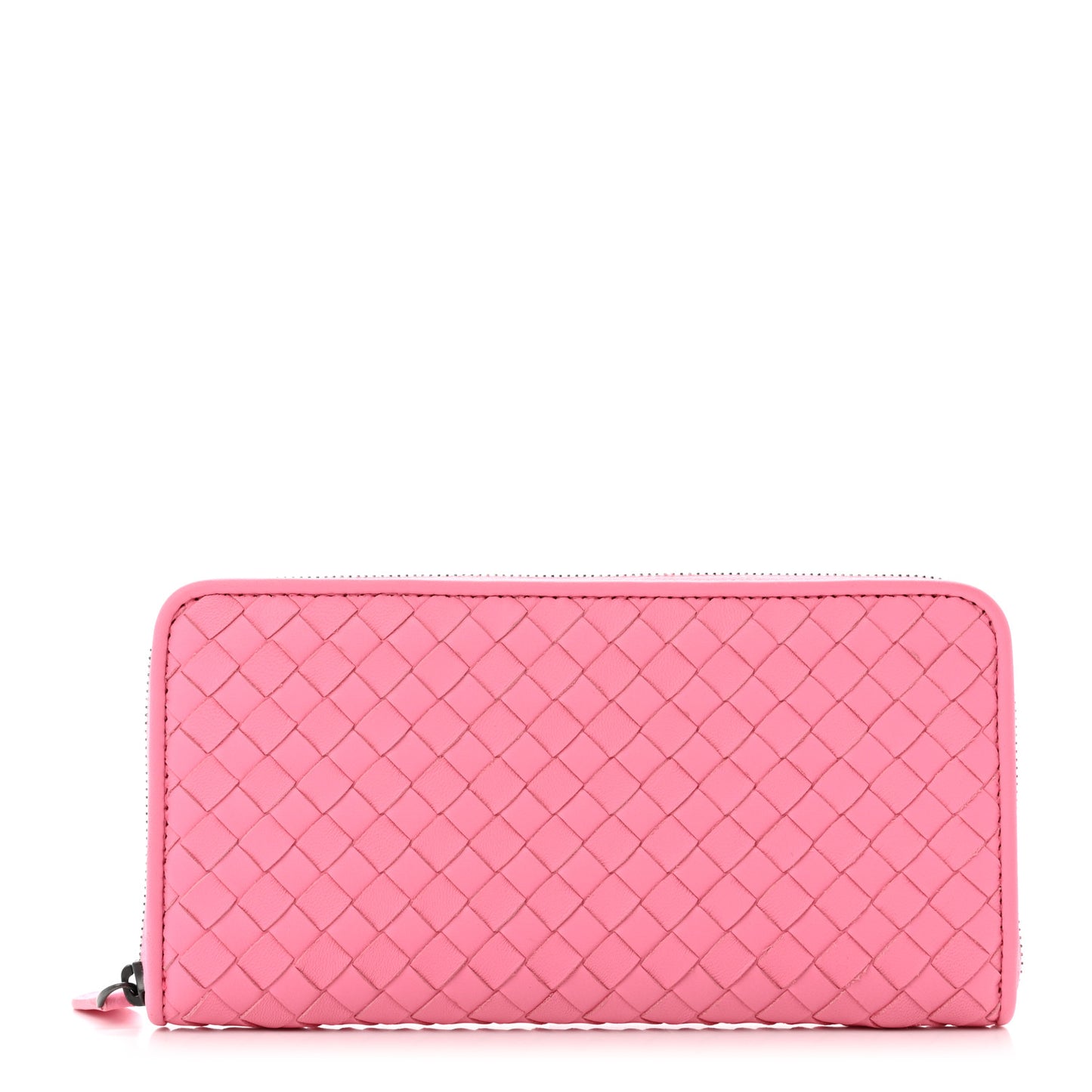 Nappa Intrecciato Zip Around Wallet Pink