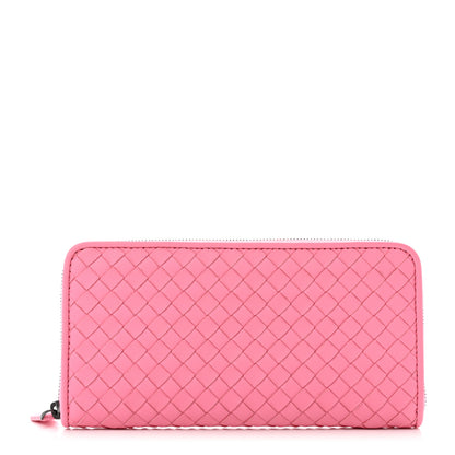 Bottega Veneta Nappa Intrecciato Zip Around Wallet Pink 1 of 8