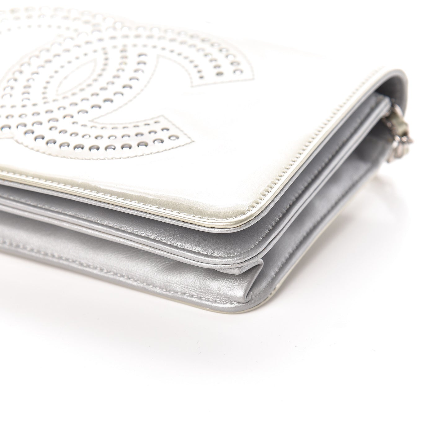 Patent Strass Wallet On Chain WOC Silver
