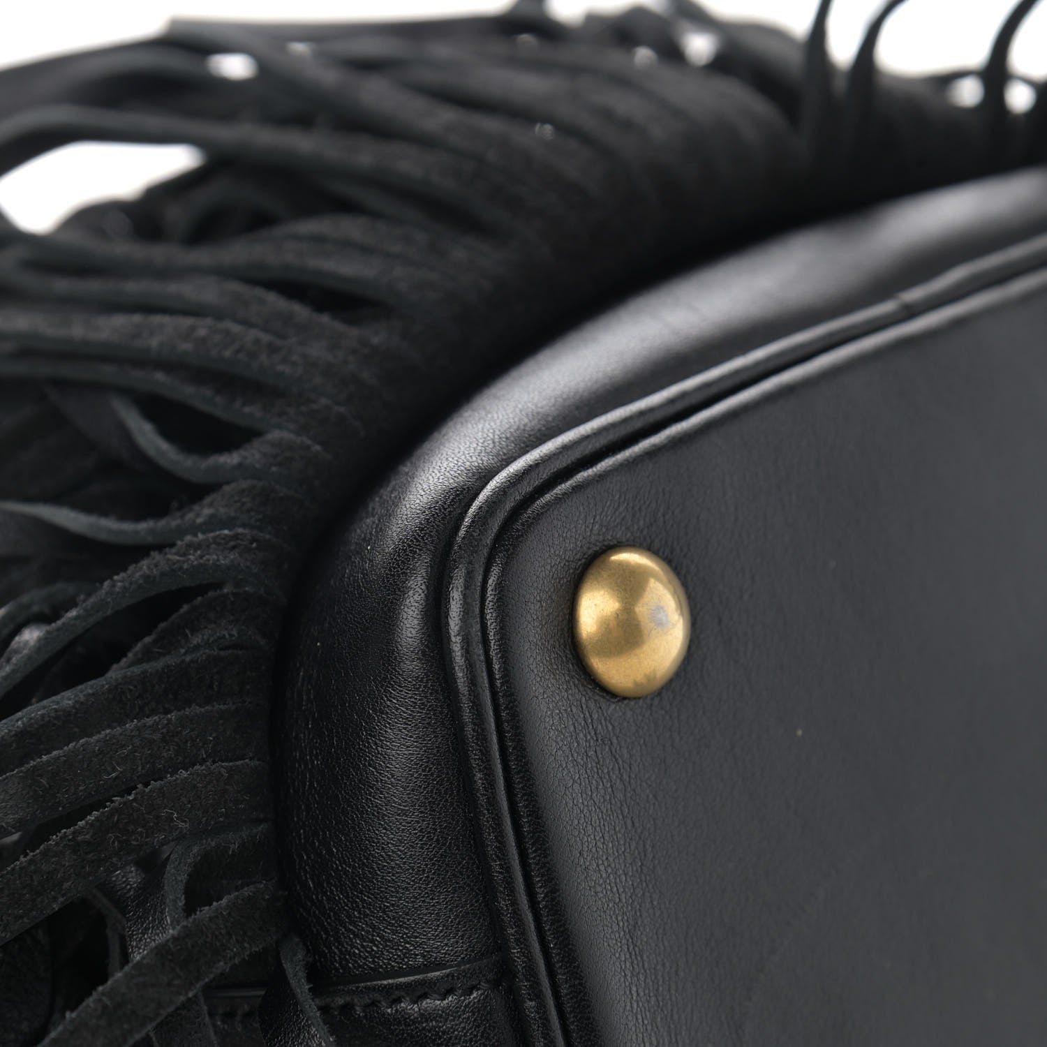 Saint Laurent Calfskin Small Emmanuelle Fringe Hobo Bag Black 10 of 12