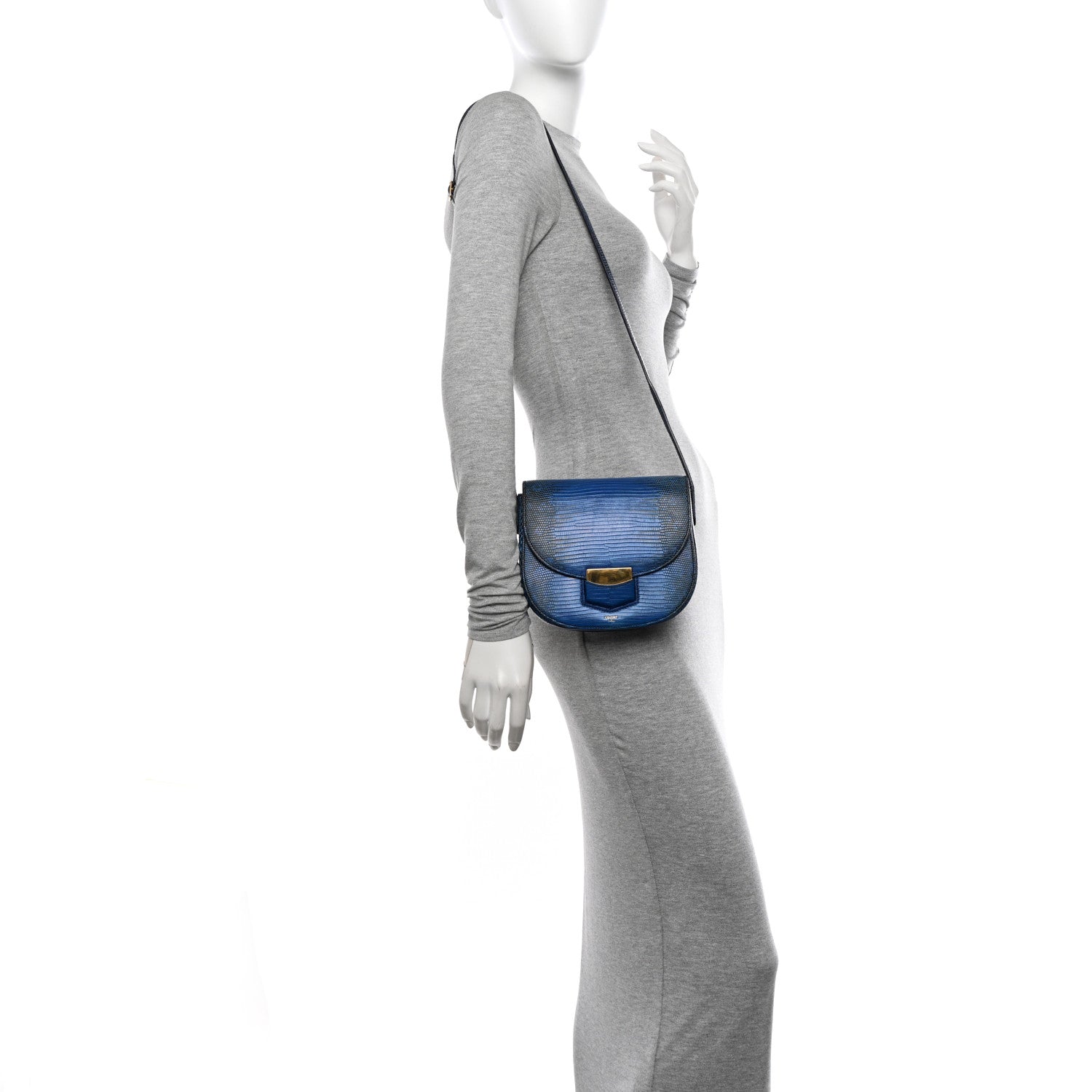 Celine Lizard Small Trotteur Blue 2 of 12