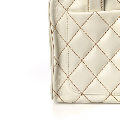 Chanel Calfskin Wild Stitch Top Handle Bag White 15 of 24