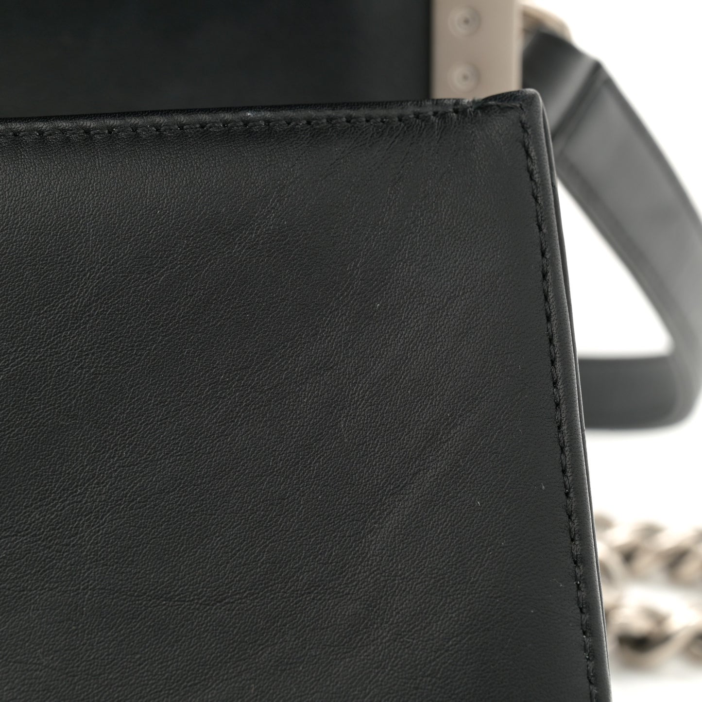 Matte Snakeskin Calfskin Small Boy Flap Black