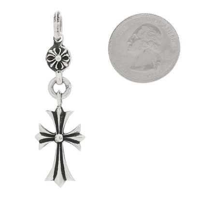 Chrome Hearts Sterling Silver Tiny CH Cross Ball Pendant 2 of 4
