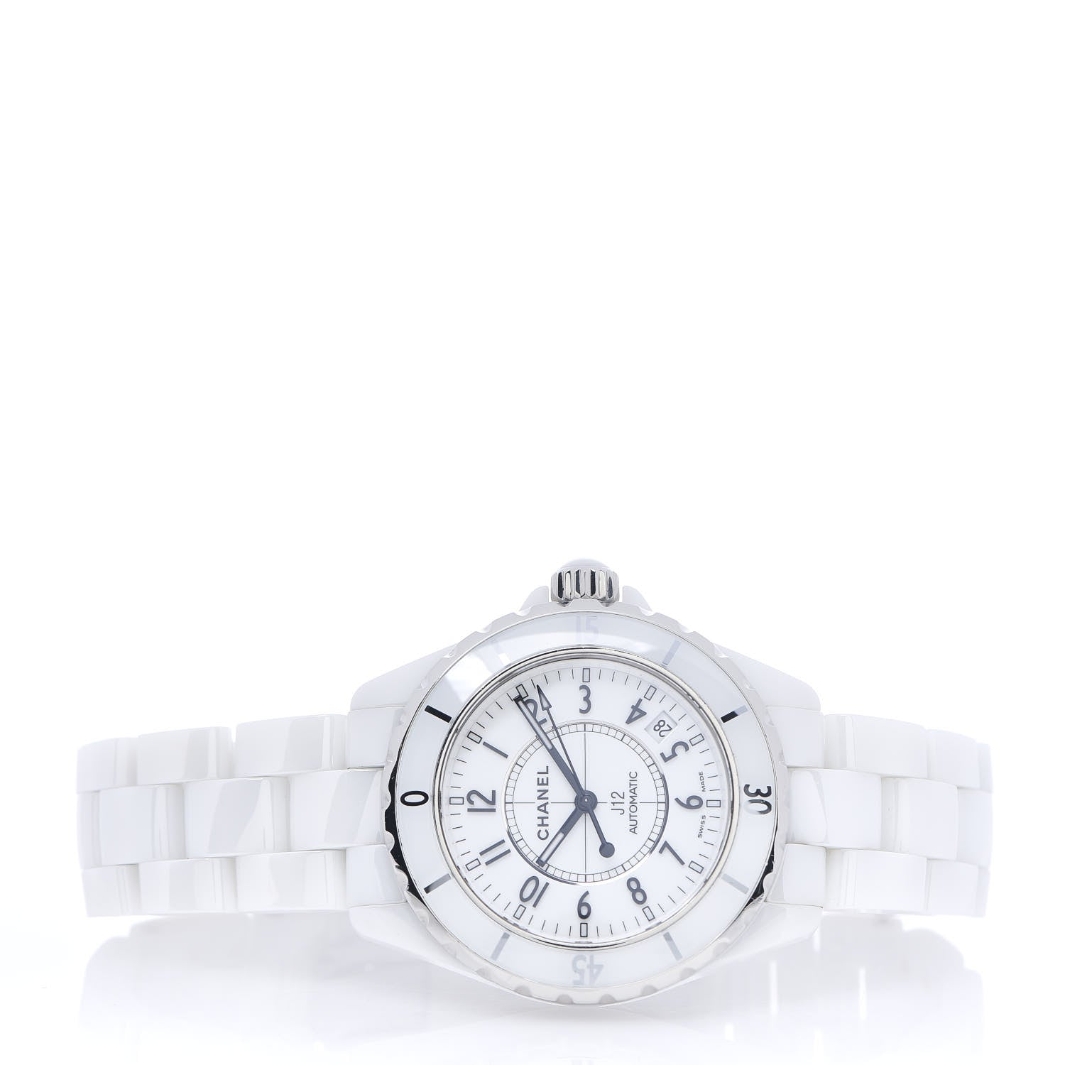 Chanel Stainless Steel Ceramic 38mm J12 Automatic Watch White 2 of 4