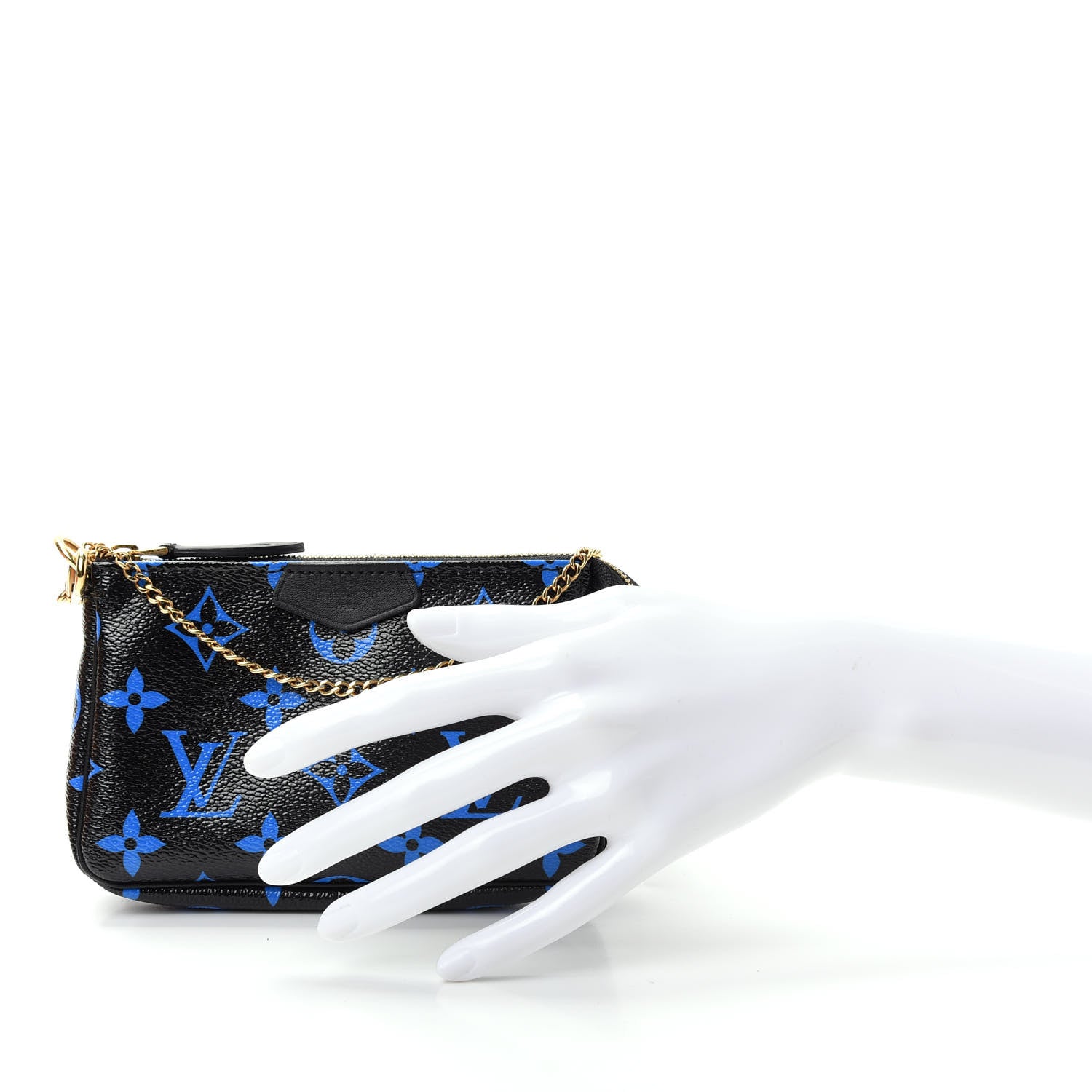 Louis Vuitton Colored Monogram Mini Pochette Accessories Blue Black 2 of 10