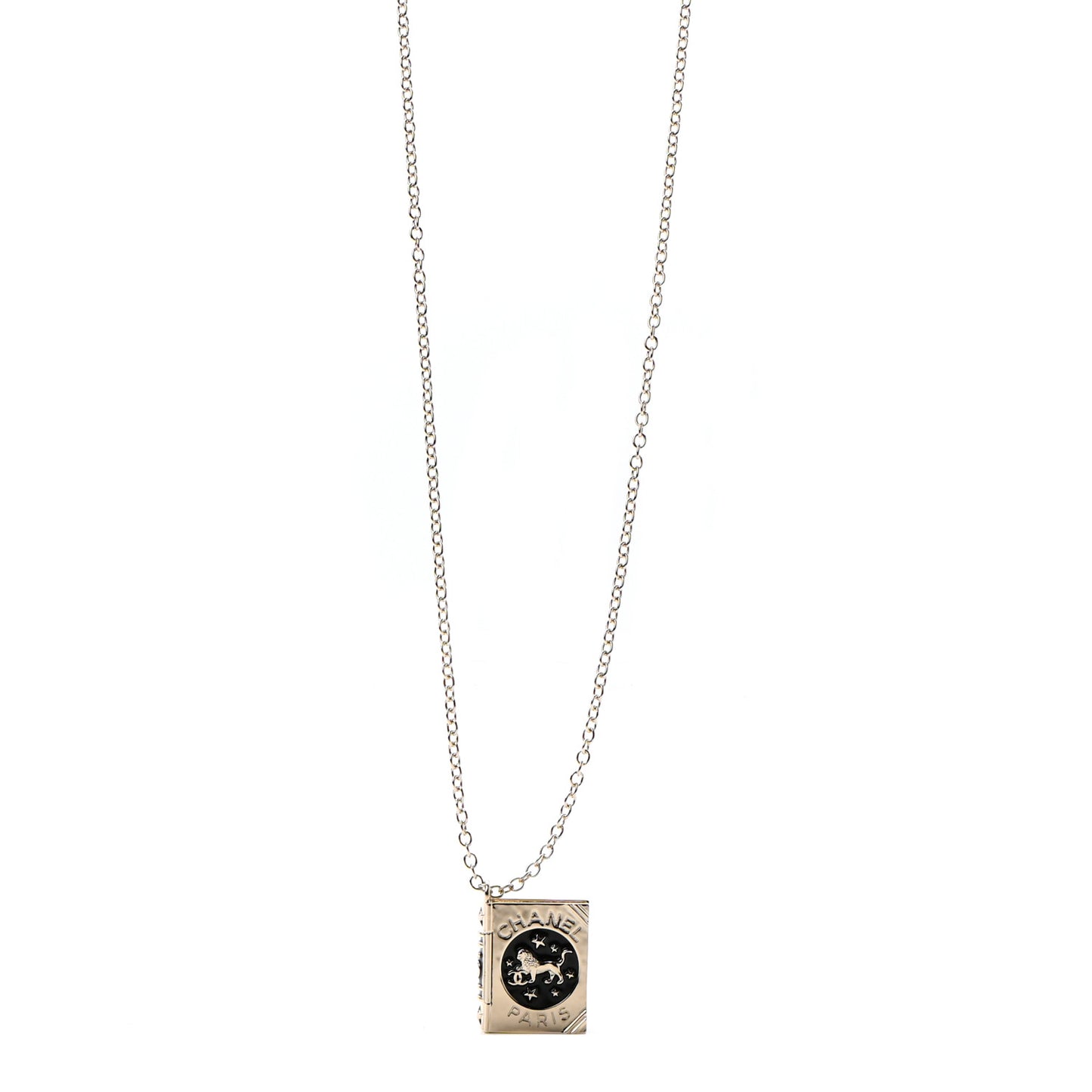 Metal Long Necklace Gold Black