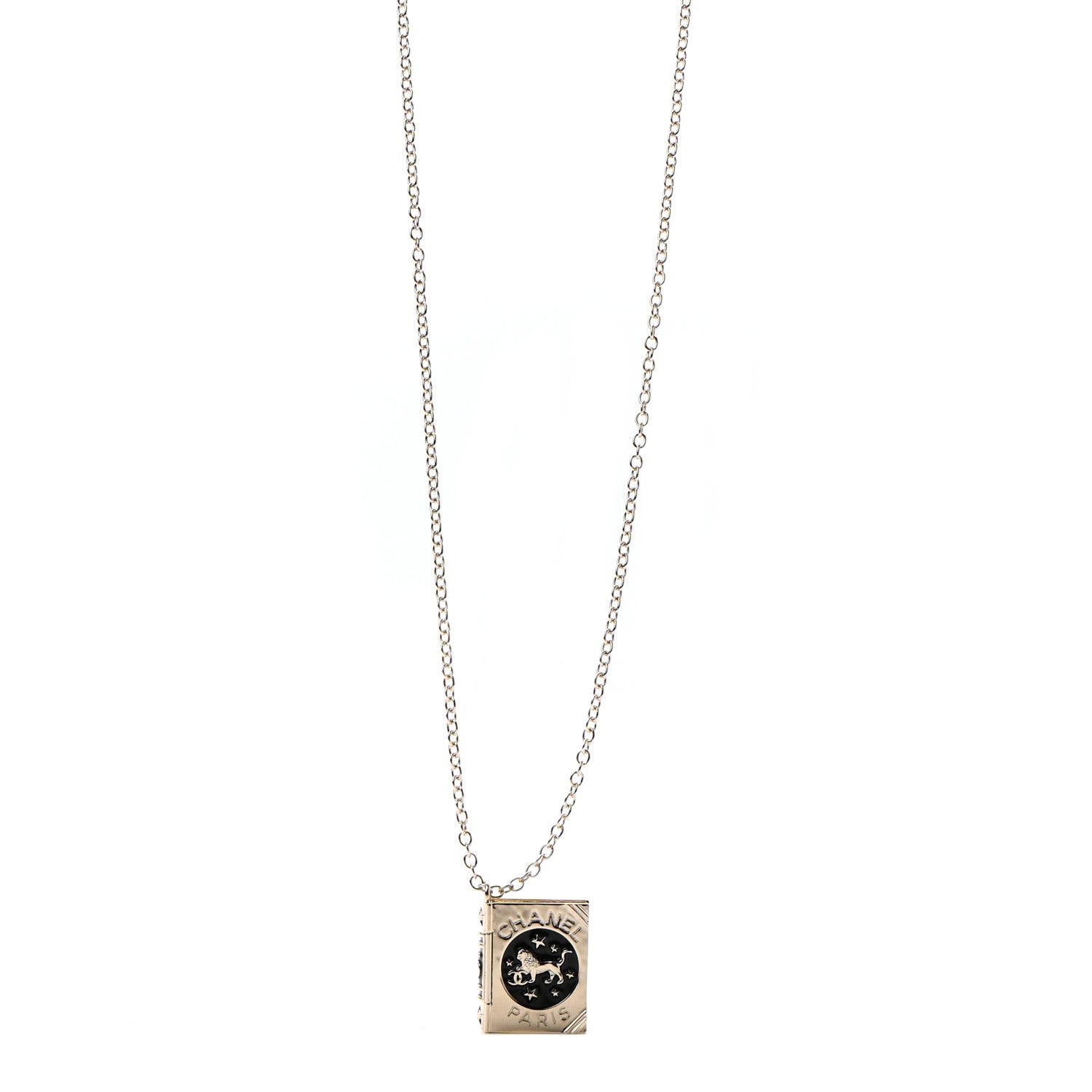 Chanel Metal Long Necklace Gold Black 1 of 5