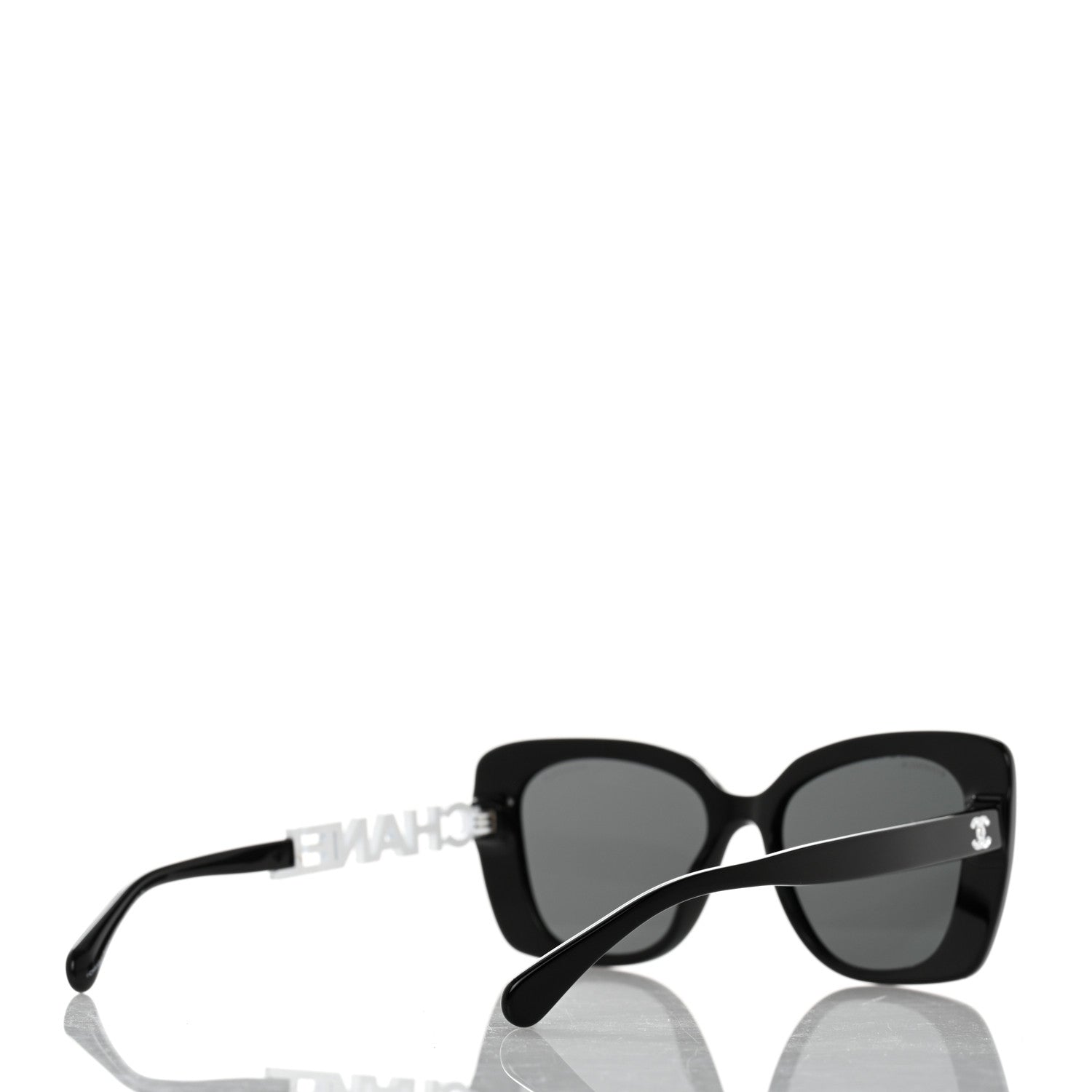 Chanel Acetate Strass Square Sunglasses 5422-B Black White 4 of 9