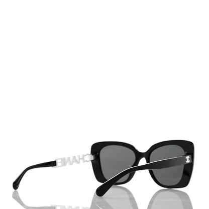 Chanel Acetate Strass Square Sunglasses 5422-B Black White 4 of 9