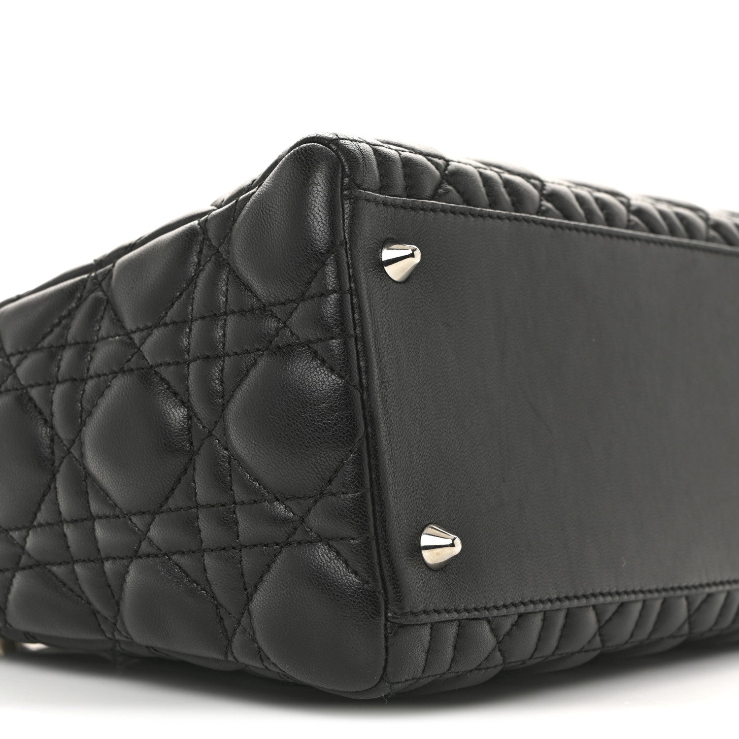 Christian Dior Lambskin Cannage Medium Lady Dior Black 9 of 15
