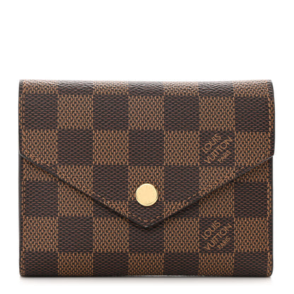 Louis Vuitton Damier Ebene Victorine Wallet Rose Ballerine 1 of 8